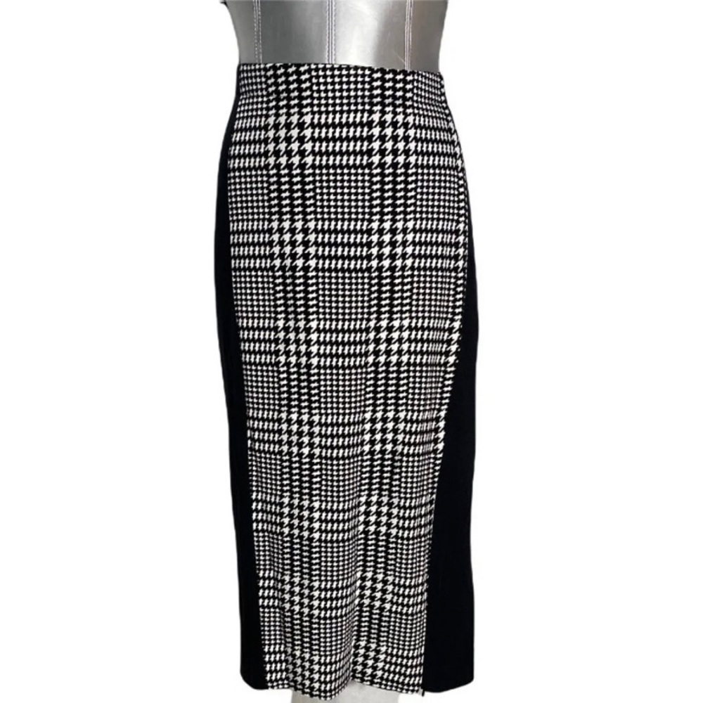 Lane Bryant Pencil Skirt 18 Black White Houndstooth Colorblock Party Career